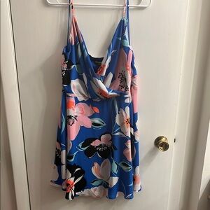 Express Blue Floral Mini Dress